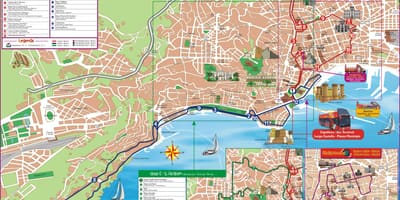 Напуљ-хоп-хоп-офф аутобуса пут на мапи